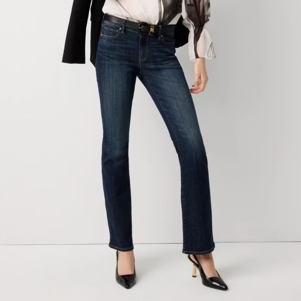 White House Black Market Boot Leg Jeans Dark Blue Mid-Rise Size 4R